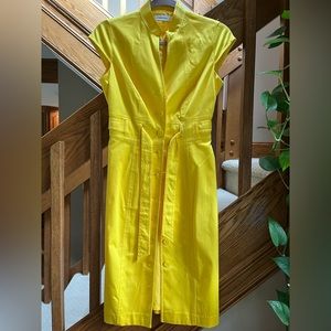 Calvin Klein yellow pencil dress size 4